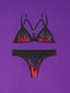 Purple/Red Fire Pattern Lingerie Set (Sizes L)