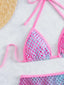 Pink & Blue Mesh Bikini & Skirt (Sizes S-M, L)
