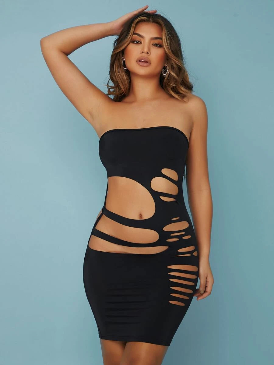 Cut-Out Cover Up Tube Dress (Sizes S-M, L)