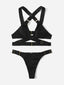 Grunge Solid Criss Cross Lingerie Set (Size M-L)