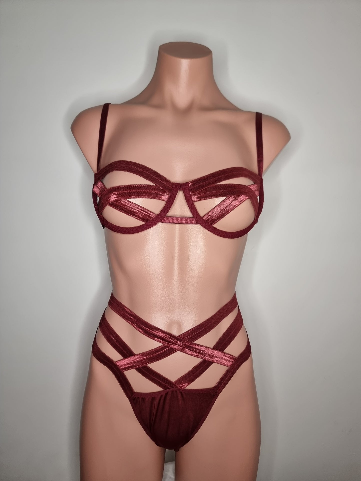 Wine Strap Lingerie Set (Sizes M, L)