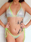 Silver/Fluro Green Triangle Bikini (Size 12-14)