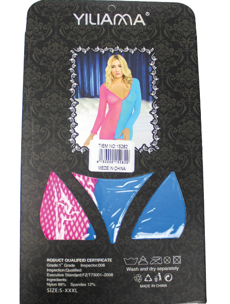 Pink & Blue Bodystocking Dress (One Size)