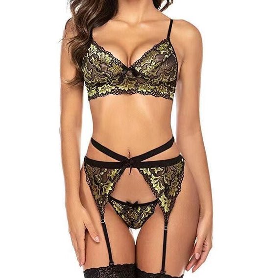 3 Piece Embroidered Lace Set (Sizes L, XL)