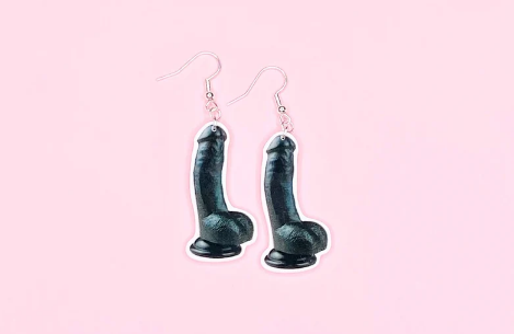 Black Dong Earrings