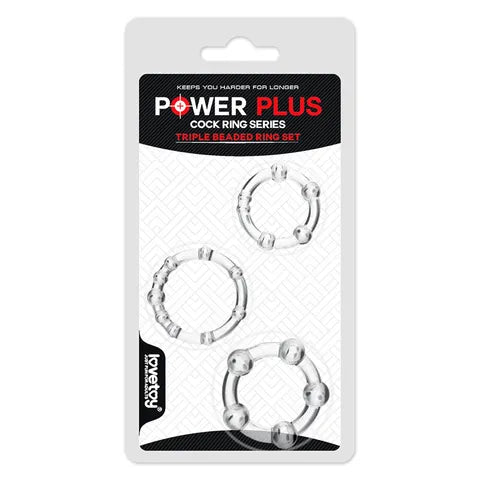 3PK Power Plus Triple Beaded Ring Set