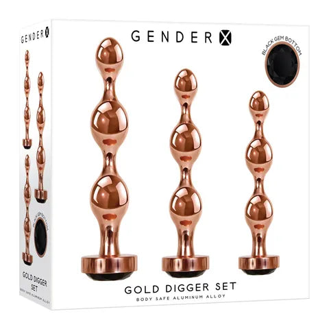 Gender X Gold Digger Beaded Plug Kit- Set of 3